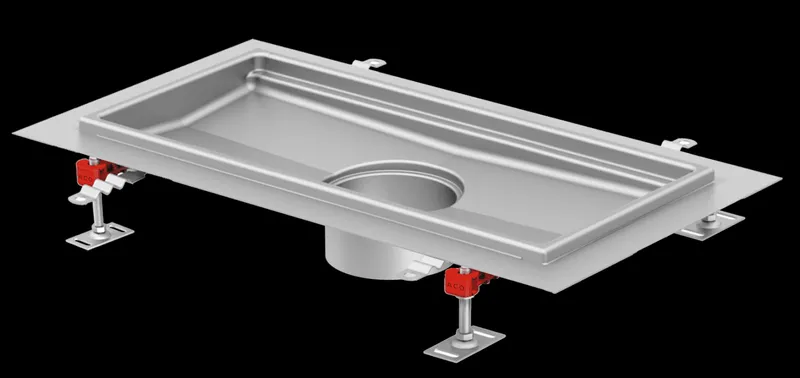 ACO Kastenrinne Hygiene Profil NKH 150x1530 /V2A/Stutzen zentrisch 765/765