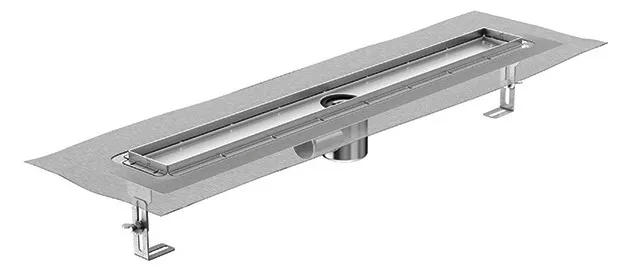 ACO ShowerDrain E+ Duschrinne DN50 1200x80/1,5 Grad/0,6l/s/FL.Hori/WS50/VA