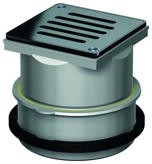 ACO Aufsatzstück Meku 110x110/ K3 PE/rutschh./Schlitzrost V2A/ verschraubt