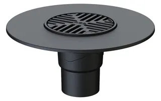 ACO Parkdeckablauf Passavant Guss DN100/90Grad/M125/M.Anschlussrand D200mm