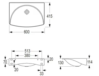 CONTI+ SteelTec Malmoe Waschbecken o. Hahnl., m. Überl. Edelst. 600x415x130 – Bild 4