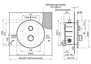 CONTI+ CONGENIAL FIT Dusche UP W-hyd. FM rund TD Thermost. Edelst. DN15 – Bild 4