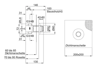 CONTI+ CONBASE Dusche UP W-hyd. FM Chrom DN15 – Bild 4