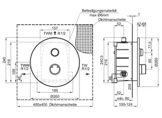 CONTI+ CONGENIAL FIT Dusche UP W-hyd. FM rund Thermost. Chrom DN15 – Bild 4