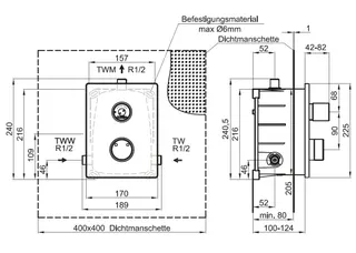 CONTI+ CONGENIAL FIT Dusche UP Ölhyd. FM eckig TD Thermost. Chrom DN15 – Bild 4