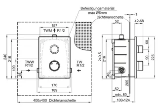 CONTI+ CONGENIAL FIT Dusche UP Auf-/Zu FM eckig TD Thermost. Chrom DN15 – Bild 4