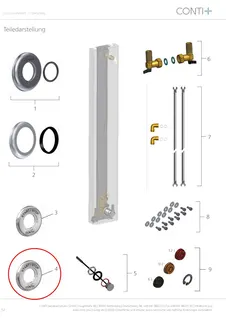 CONTI+ Rosette Piezo-Taster D 48 mm, Edelstahl – Bild 2