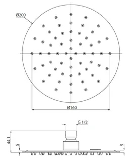CONTI+ CONWELL Brausekopf Sicherh.-Vent. Regenbrausekopf rund 200 DN15 flach – Bild 3