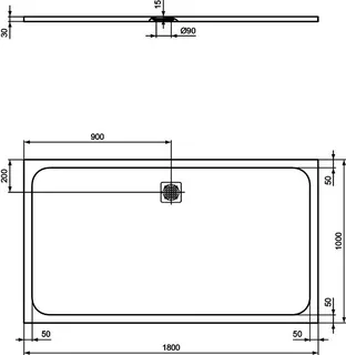 Ideal Standard Rechteck-Brausewanne Ultra Flat S, 1800x1000x30mm, Sandstein – Bild 3