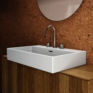 Ideal Standard Waschtisch Extra, 3 Hahnloch, mit Überlauf, 700x450x150mm, Weiß – Bild 5