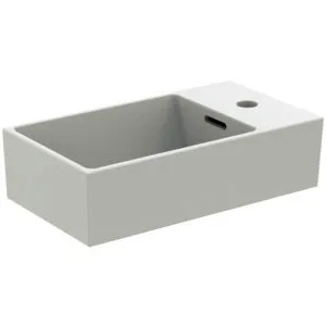 Ideal Standard Handwaschbecken Extra, 1 Hahnloch, mit Überlauf, Ablage rechts, 450x250x150mm, Seidenweiß