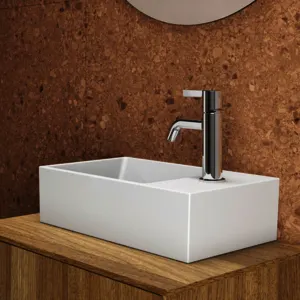 Ideal Standard Handwaschbecken Extra, 1 Hahnloch, mit Überlauf, Ablage rechts, 450x250x150mm, Seidenweiß – Bild 5