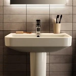 Ideal Standard Waschtisch i.life S 1 Hahnloch mit Überlauf 600x380x180mm Weiß – Bild 5