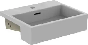 Ideal Standard Halbeinbauwaschtisch Extra, 1 Hahnloch, mit Überlauf, 500x420x145mm, Weiß – Bild 4