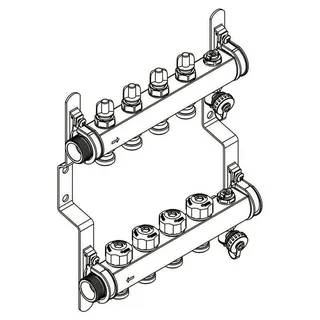 REHAU Verteiler HKV-D Easyflow Edelstahl 9 Kreise, mit Durchflussindikator – Bild 3