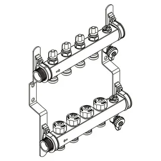 REHAU Verteiler HKV-D Easyflow Edelstahl 2 Kreise, mit Durchflussindikator – Bild 2