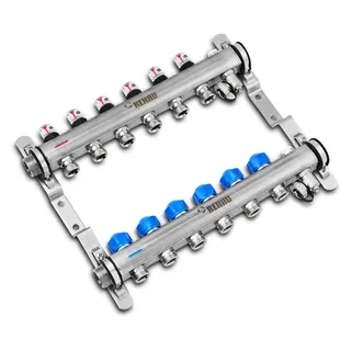 REHAU Verteiler HKV-D Easyflow Edelstahl 2 Kreise, mit Durchflussindikator