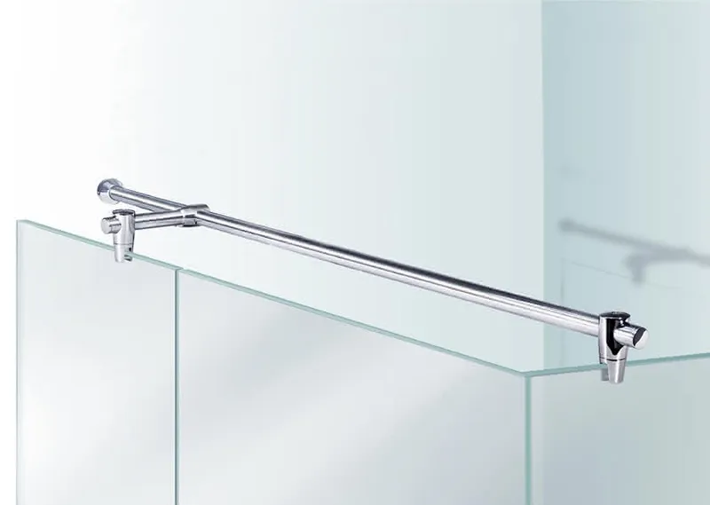 SP Haltestange rund Glas Wand, T Stück chrom, 1800mm + T-Stk. 100 mm