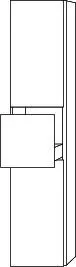 SA Hochschrank links 3way (BR102) 1700x350x345 Weiß-Soft – Bild 2
