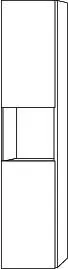 SA Hochschrank links 3way (BR114) 1700x350x345 Eiche-Tabak