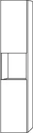 SA Hochschrank links 3way (BR114) 1700x350x345 Eiche-Tabak