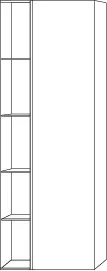 SA Stauraumschrank rechts 3way (BR181) 1700x600x345 Eiche-Kansas