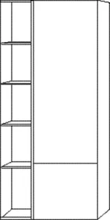 SA Stauraumschrank rechts 3way (BR183) 1360x600x345 Linde-Hell – Bild 3