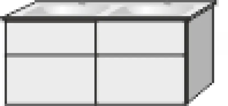 SA Set Keramik-Waschtisch 3way (BR328) 591x1255x477 Anthrazit-Matt