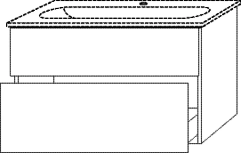 SA Waschtischunterbau mit Auszügen 3way (BR412) 582x880x467 Eiche-Kansas