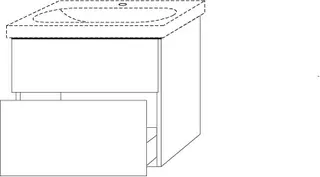 SA Waschtischunterbau mit Auszügen 3way (BR417) 586x720x467 Weiß-Soft