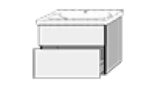 SA Waschtischunterbau mit Auszügen 3way (BR417) 586x720x467 Weiß-Soft – Bild 2