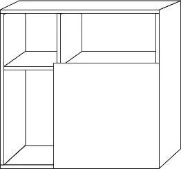 SA Würfelschrank 3way (BR552) 510x510x197 Weiß-Soft