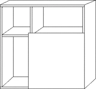 SA Würfelschrank 3way (BR552) 510x510x197 Weiß-Soft – Bild 3