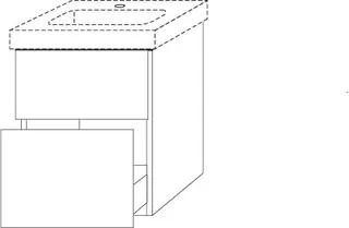 SA Waschtischunterbau mit Auszügen 3way (BR610) 593x450x387 Weiß-Soft