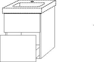 SA Waschtischunterbau mit Auszügen 3way (BR610) 593x450x387 Weiß-Soft – Bild 3