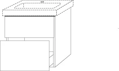 SA Waschtischunterbau mit Auszügen 3way (BR612) 593x550x447 Eiche-Tabak