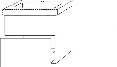 SA Waschtischunterbau mit Auszügen 3way (BR613) 593x600x447 Eiche-Tabak