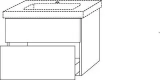 SA Waschtischunterbau mit Auszügen 3way (BR614) 593x750x447 Weiß-Soft