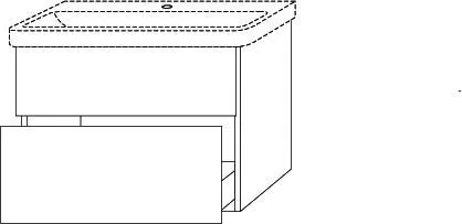 SA Waschtischunterbau mit Auszügen 3way (BR623) 580x776x452 Weiß-Soft