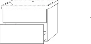 SA Waschtischunterbau mit Auszügen 3way (BR623) 580x776x452 Weiß-Soft – Bild 3