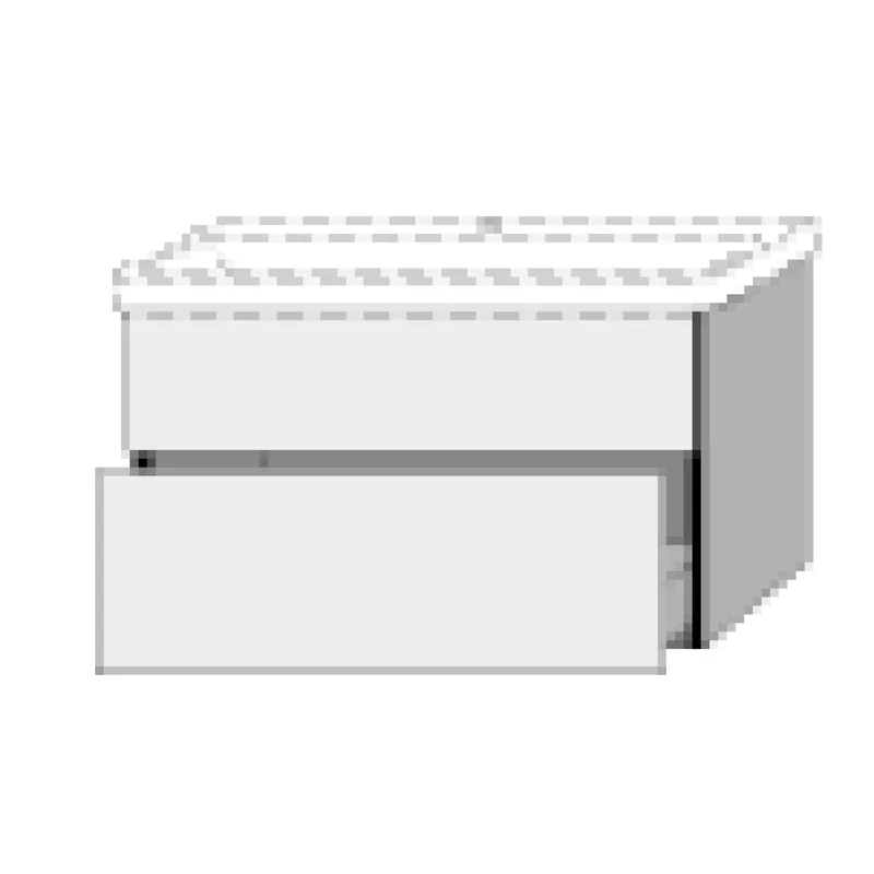 SA Waschtischunterbau mit Auszügen 3way (BR624) 580x976x452 Weiß-Soft