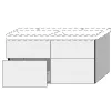 SA Waschtischunterbau mit Auszügen 3way (BR625) 580x1180x452 Eiche-Natural-Touch