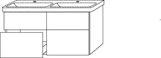 SA Waschtischunterbau mit Auszügen 3way (BR625) 580x1180x452 Eiche-Natural-Touch – Bild 3