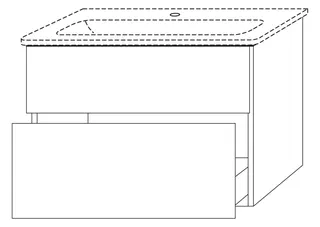 SA Waschtischunterbau mit Auszügen 3way (UM687) 582x785x472 Weiß-Soft – Bild 2