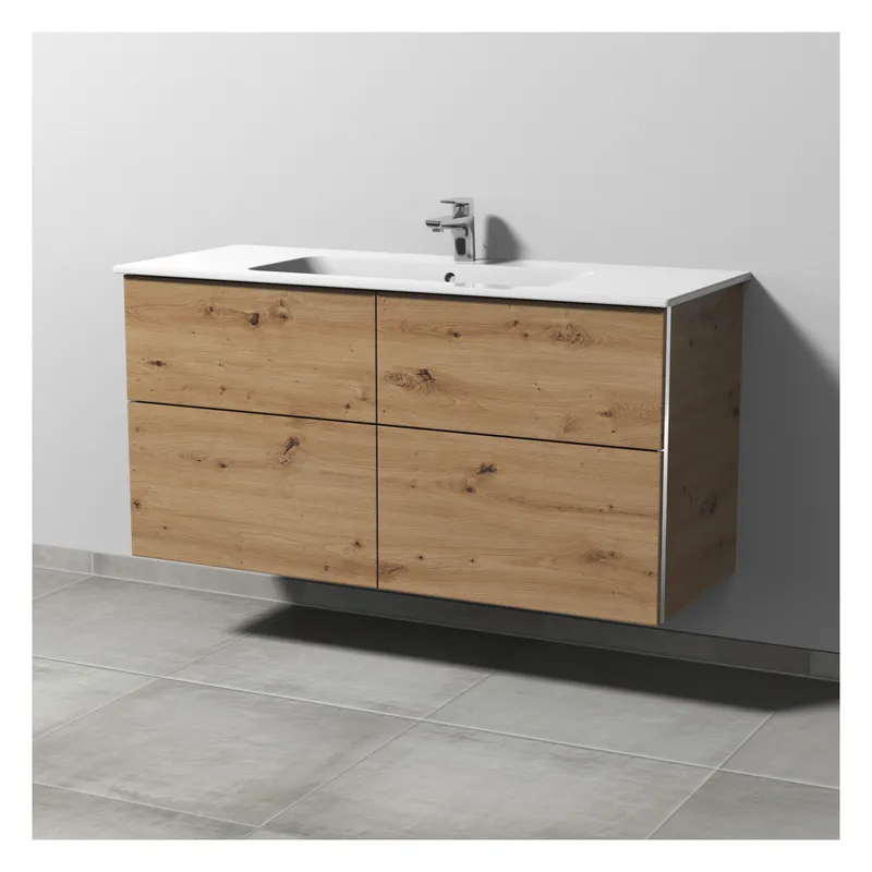 SA Waschtischunterbau mit Auszügen 3way (BR727) 613x1200x467 Eiche-Natural-Touch
