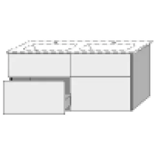 SA Waschtischunterbau mit Auszügen 3way (BR728) 613x1270x467 Eiche-Kansas – Bild 2