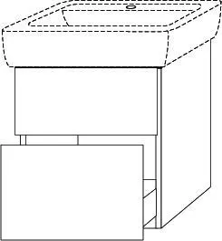 SA Waschtischunterbau mit Auszügen 3way (BR756) 588x525x447 Weiß-Soft – Bild 2