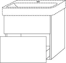 SA Waschtischunterbau mit Auszügen 3way (BR767) 593x600x437 Anthrazit-Matt