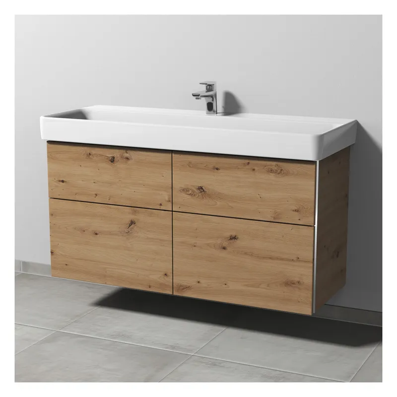 SA Waschtischunterbau mit Auszügen 3way (BR786) 593x1150x437 Eiche-Natural-Touch