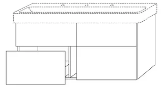 SA Waschtischunterbau mit Auszügen 3way (UM786) 593x1150x437 Eiche-Natural-Touch – Bild 2